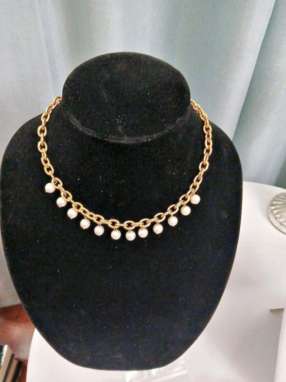 Gold-Tone Pearl Drop Necklace Like New